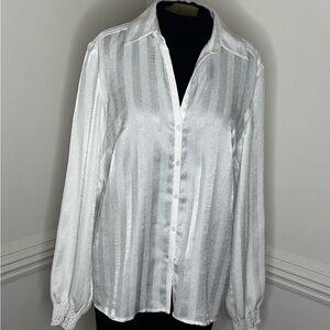 Peter Nygard White Button-Front Blouse